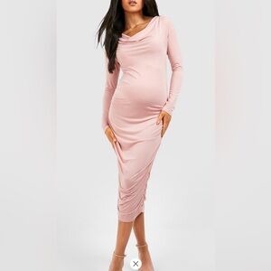 Elegant Pink Maternity Dress
